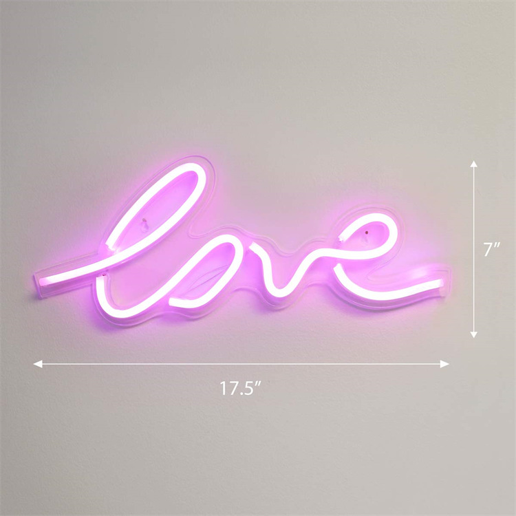 USB LED Neon Light Colorful Sign Night Light Holiday Love Hanging LED Neon Pink and White Unicorn Wall Sign