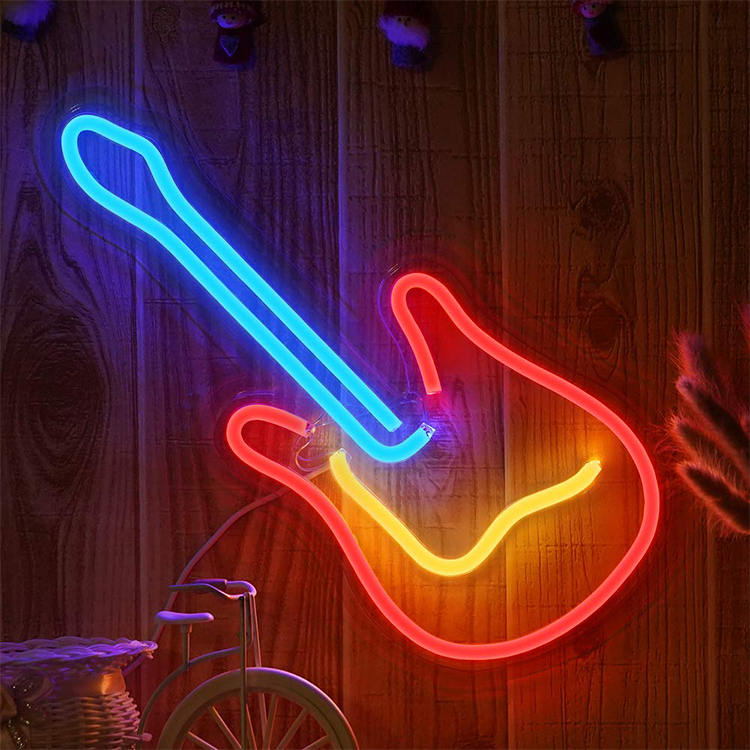 Ultra-Bright Extra Jumbo Gitar Dolphin LED Neon Large Open Sign - Dikawal Jauh untuk iklan kedai Perniagaan Anda