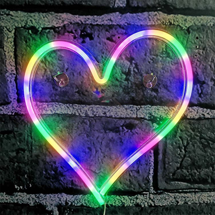 Jum San Valentinu Kreattiv Neon LED Dawl Sinjal Imħabba Qalb tieġ Parti Dekorazzjoni tad-dar Lampa tan-Neon Kamra tas-sodda Dekorazzjoni tad-Dar Night Lamp Gift