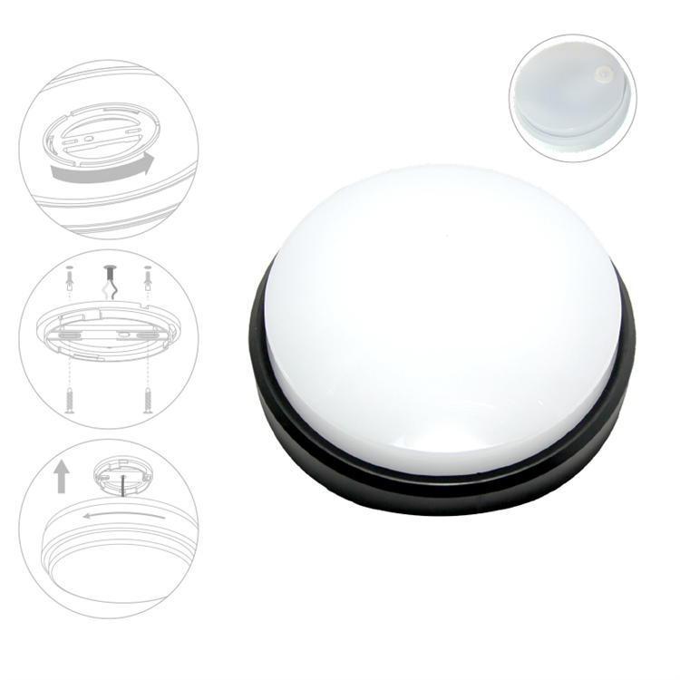 Obľúbený vodotesný plastový okrúhly povrch IP65 8w 12w 15w 18w nástenné stropné svetlo odolné proti vlhkosti LED prepážkové svietidlo